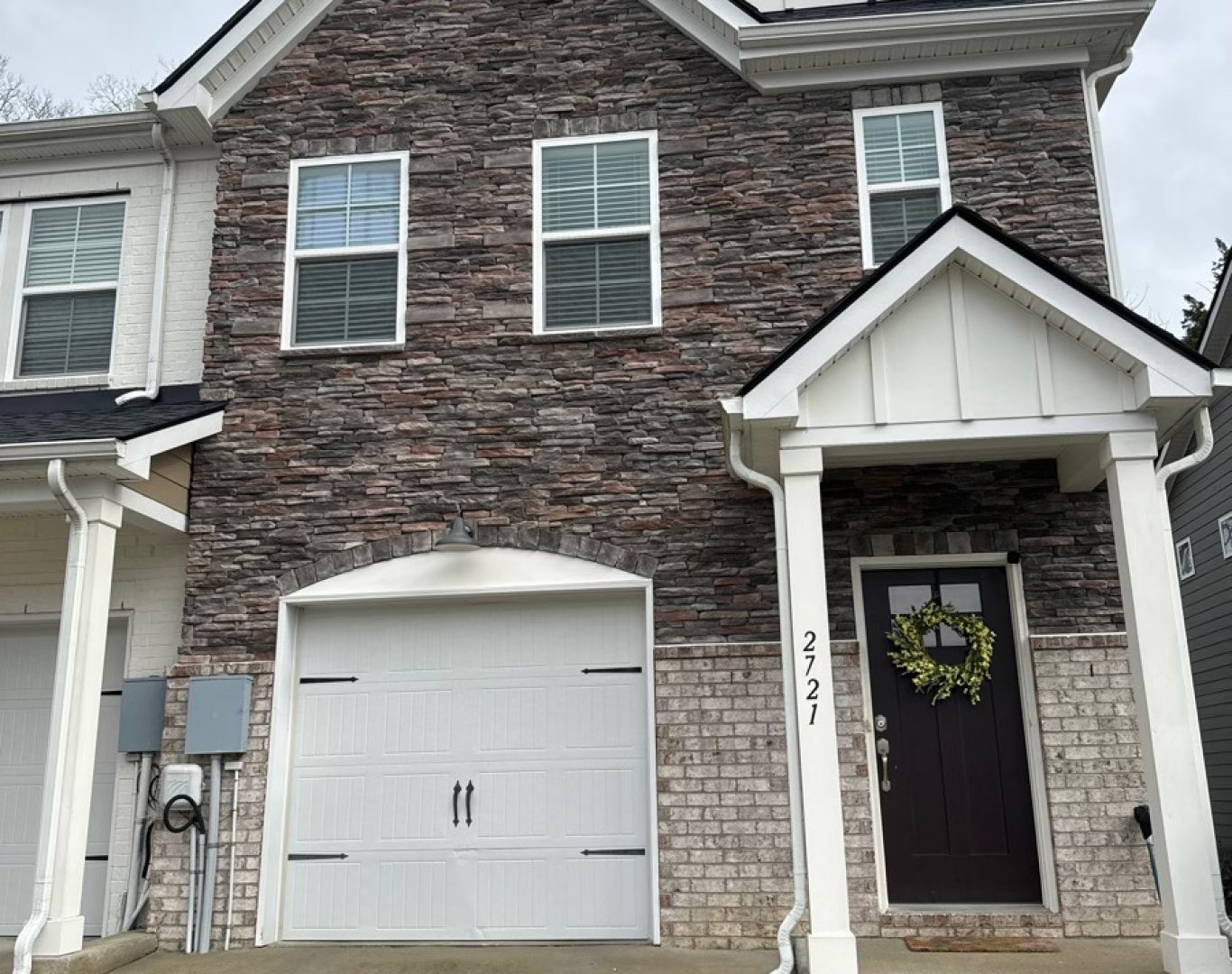 Door Replacement in Nashville, TN,New custom front entry door installed on upscale Brentwood home exterior